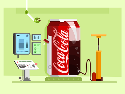 Intelligent Coke laboratory beautiful coke green illustration intelligent machine mechanical