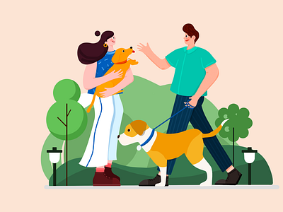 Happy day boyfriend design dog dog illustration girl illustration illustration ipad people illustration pet procreate app