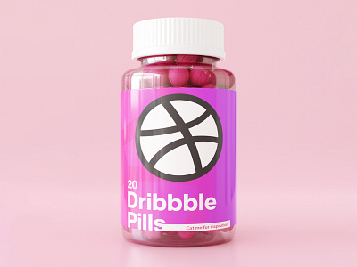 Hello Dribbble ! 3d blender bottle design dribbble invites illustration package pills