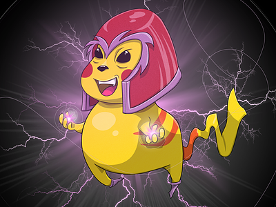 Eletromagneto illustration magneto parody pikachu tshirt xmen