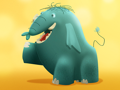 high five character elephant fun happy illustration