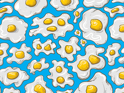 Fried Egg Repeat Pattern egg food pattern repeat vector