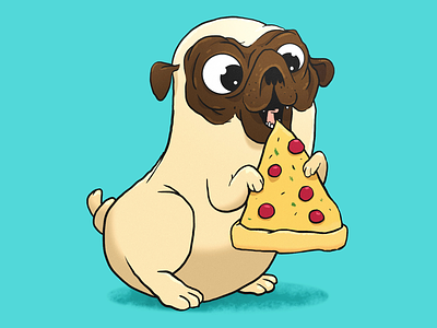 Pizza Pug illustration pizza pug