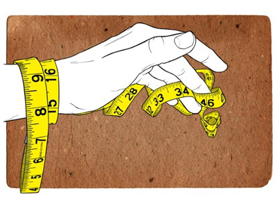 Hand And Measure bodyweight hand illustration measure tape measure vector weight