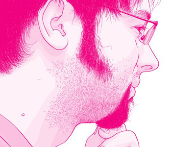 pink joe illu magenta pink portrait profile thinking vector