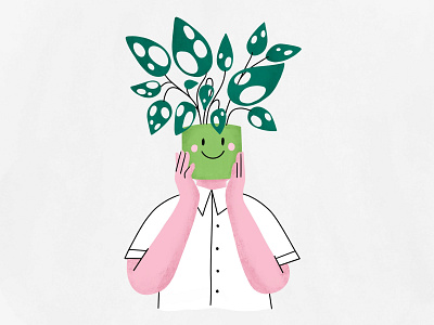 Green up! 🍀 charachter design drawing flower illustration ipad pot procreate