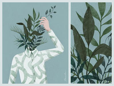 Poster #1 design floral green illustration ipad poster procreate shirt texture
