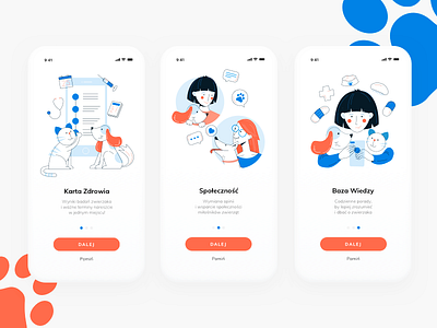 Onboarding screens 🐱🐶 app cat dog illustration onboarding