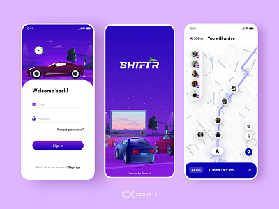 Car tracing app | AI Based Tracking ai artificialintelligence branding car convrtx design free freebie freelance map minimal mockup tracking app ui ux