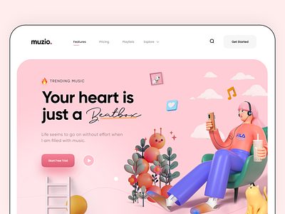 Play music with mood - Web Design