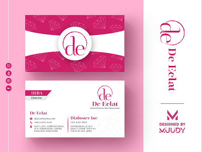 De Eclat Diamond | Modern and Minimal Design by MUUDY branding business card business card mockup design flat illustration logo vector