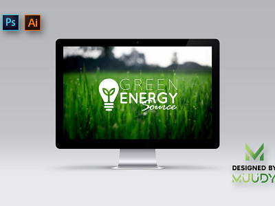Green Energy Source | GES Logo Mockup branding design flat illustration logo vector