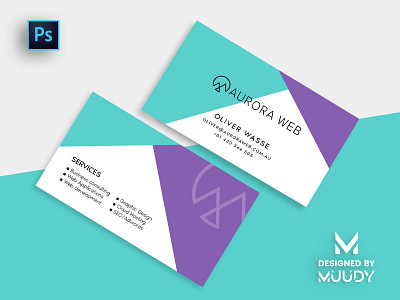 Aurora Web | Minimal & Stylish Business Card Design by MUUDY branding business card business card mockup design illustration logo minimal minimal art minimal branding modern vector