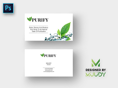 Purify | Minimal Business Card Design by MUUDY branding business card business card mockup design illustration logo minimal minimal art minimal branding modern