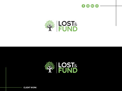 Lost & Fund Logo branding design flat fund logo illustration logo minimal minimal art minimal branding modern money tree tree tree logo vector