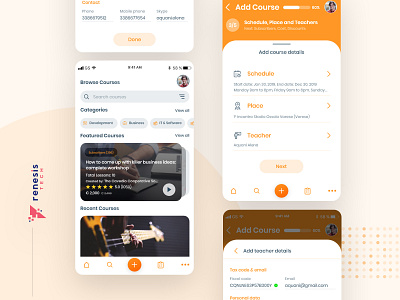 Add Courses | Manage Large Forms categories design free orange renesis teacher ui uidesign uiux upload course upload course ux