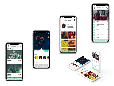 Music & Artist album App screens appdesign mobile mockups sketch uidesign