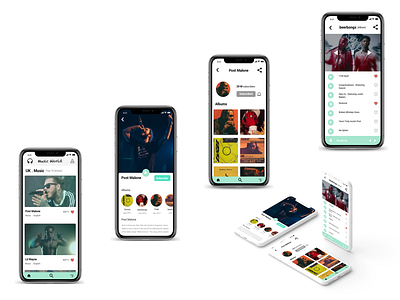 Music & Artist album App screens