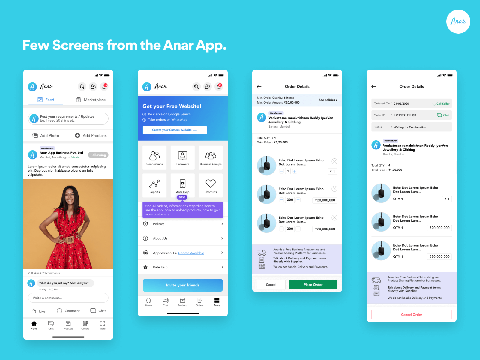 Few Screens from the Anar App. by Suchit Prakash on Dribbble