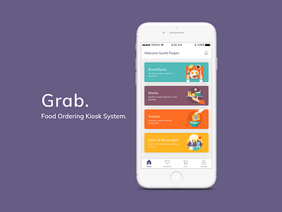 Grab - Food Ordering Kiosk System App.