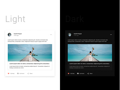 UI card light/dark theme