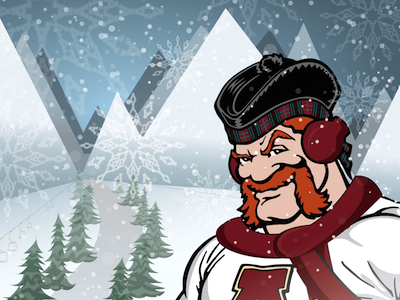 Winter Scene Mascot college illustration mascot mountains winter