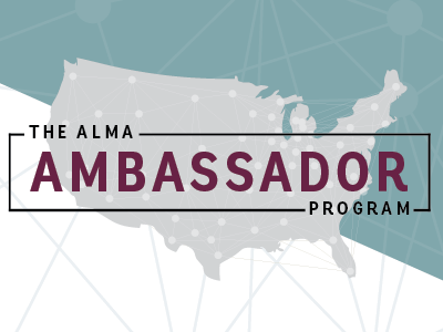 The Alma Ambassador Program branding editorial print