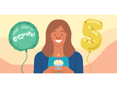 Employee Retention balloons cupcake flat illustration human illustration illustration office party retention