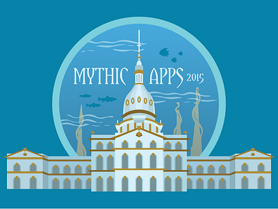 MythicApps Capitol V.2 atlantis building capital capitol flat hackathons mythicapps sea sticker
