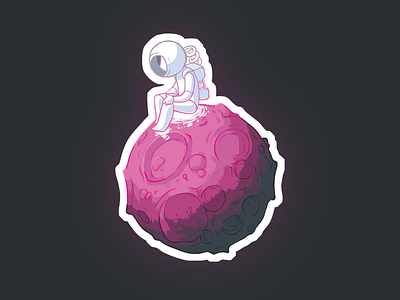 Lonely Planet Sticker astronaut illustration lonely planet space sticker