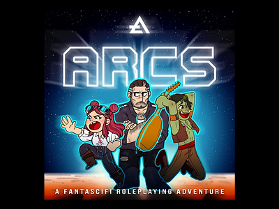 ARCS Podcast Cover album cover arcspod character design dnd dungeons and dragons fantasy illustration podcast scifi