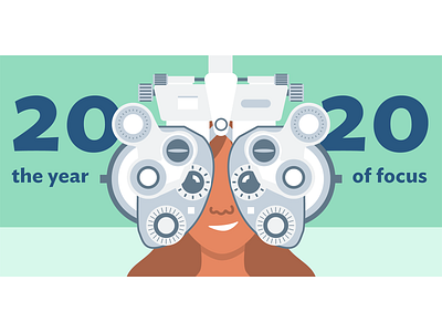 20/20 Focus 2020 eye doctor eye exam flat illustration focus illustration machine mint vision