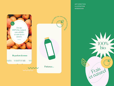 Webdesign concept and for a brand of organic fruit juice