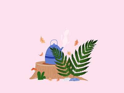 Plants, yoga and cat by Florine Le Richon on Dribbble