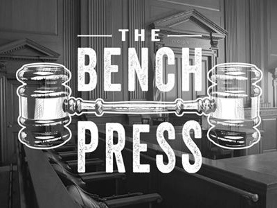 The Bench Press Identity brand court empire gavel identity illustration judicial law logo mark trial