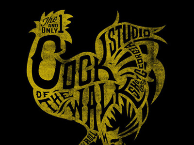 Cock Of The Walk Studio Identity agency brand design identity illustration jackyl logo music rock roll w70