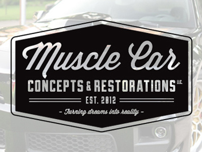 Muscle Car Concepts Identity brand car illustration logo mark retro speed typography vintage