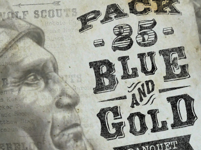 Pack 25 Blue & Gold Program boy scouts brochure collateral flier illustration typography