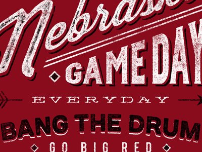 Nebraska Game Day football illustration negbraska retro typography vintage