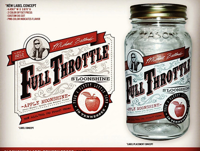 Full Throttle S’loonshine label brand branding design hand drawn hand lettering illustration label logo retro texture type typography vintage