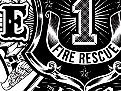 LFR Crest Illustration badge brand crest eagle fire illustration logo retro texture typography vintage