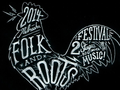 Folk & Roots Rooster agency design hand drawn illustration lettering retro texture type typography vintage w70