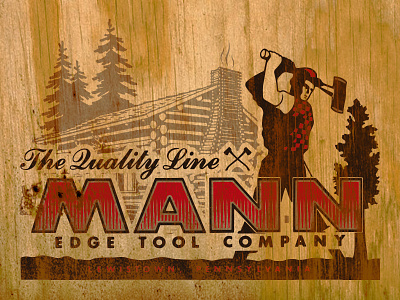 Mann Edge Tool Quality Line apparel hand drawn hipster illustration illustrator lumberjack merchandise retro type typography vintage w70 design agency