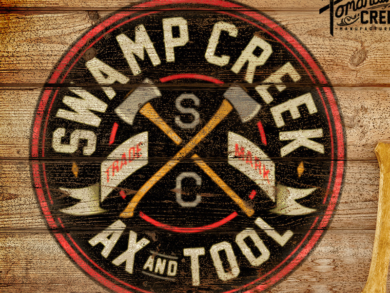 Swamp Creek Ax & Tool Identity photography old logger tools forest axe retro vintage identity logo brand illustration