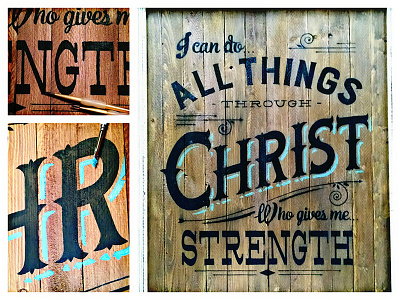 All Things Through Christ Sign hand lettered hand made illustration lettering retro signage type typography vintage