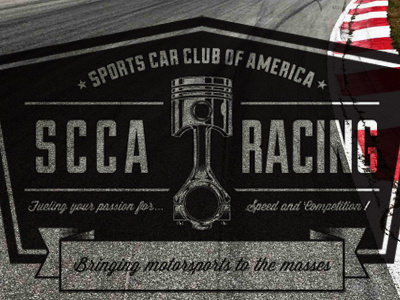 SCCA Racing - Merchandise Crest brand car drawing illustration logo racing retro type typography vintage