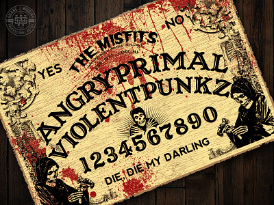 Misfits Ouija Board Illustration evil hand drawn illustration music punk retro rock roll texture typography vector vintage