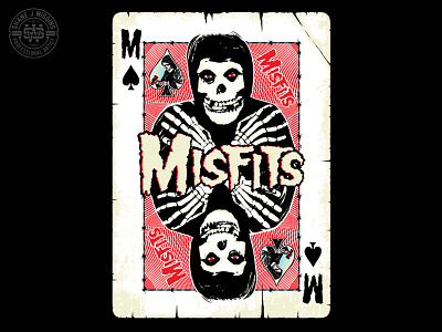 The Misfits - Playing Card Illustration evil hand drawn illustration music punk retro rock roll texture typography vector vintage