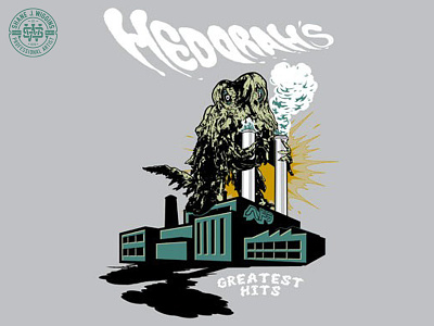Godzilla - Hedorah's Greatest Hits asian godzilla hand drawn illustration merchandise monster pop culture retro shirt texture typography