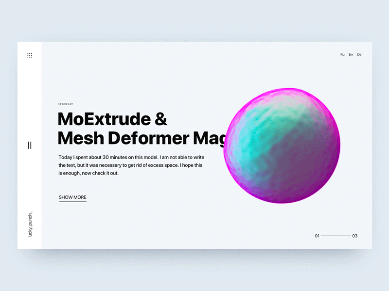 Moextrude & Mesh Deformer Magic app animation c4d design digital digital 3d typogaphy ui ui ux web webdesign